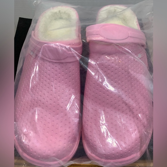 Pink Women's Lined Clogs Winter Waterproof Slippers Slip On. Sz 8.5 - Picture 2 of 6